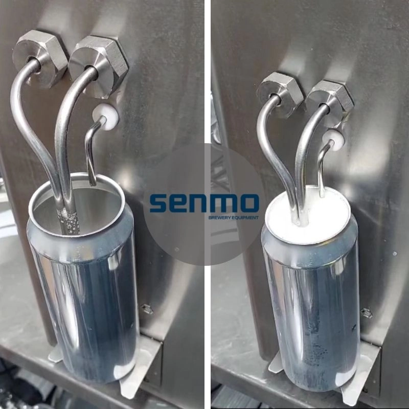 2 heads manual beer can filler for microbrewery